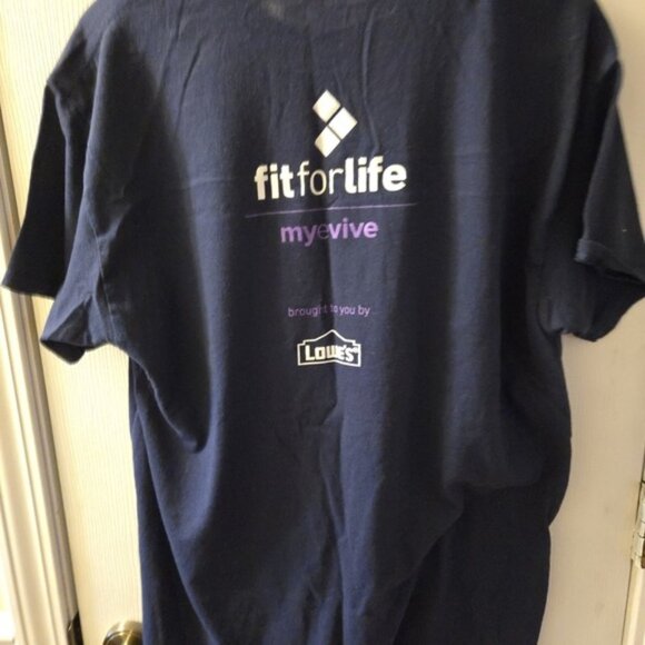 Dark Blue Tee with Motivational Graphic - Picture 4 of 5